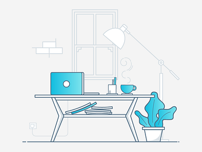 Let's have a chat. chat coffee table computer desk furniture icon illustration interior lamp meeting plant relax