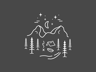Go Explore camping explore forrest illustration mountains night outdoors stars tattoo walking woods