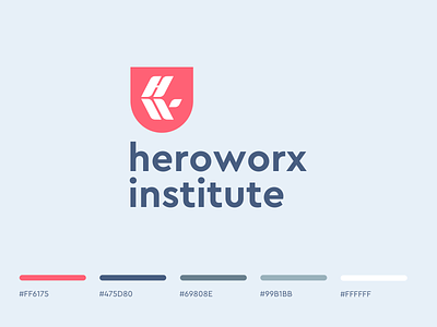 Heroworx Institute brand brand and identity branding business coaching college education h hw icon identity logo logo identity mentoring school training university w