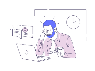 Stress illustration series illustration office startup tech work