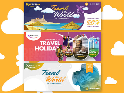 Airtravel Facebook Cover Design banner ad banner design cover banner cover design facebook ads facebook banner facebook cover facebook page social media design socialmedia travel travel blog traveling