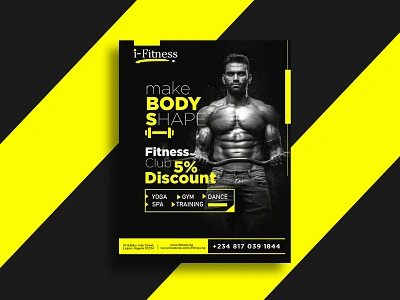 i-Fitness GYM Flyer Design bodybuilder brand agency brand design branding design branding identity branding studio cool flyer cool flyer template dance flyer design gym gym flyer identity man spa startup branding stationery stationery design training yoga