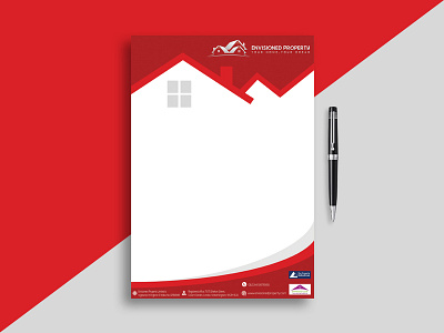 Property Letterhead Design building design clean color colorful corporate branding corporate design corporate identity creative flatdesign gray color housing letterhead design letterhead logo professional letterhead property design property developer property management red color rent stationery design