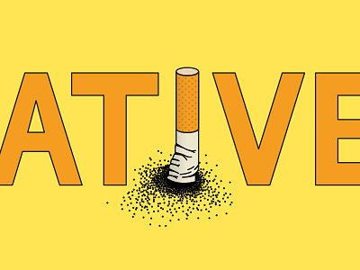 Negative cigarette negative smoking typography