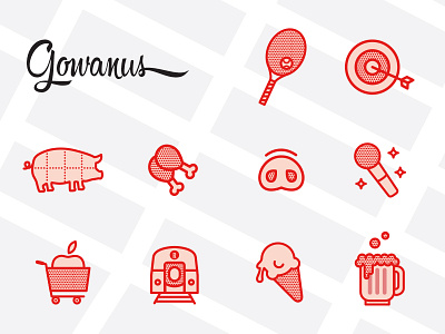 Brooklyn Map Icons brooklyn gowanus icons illustration map vector