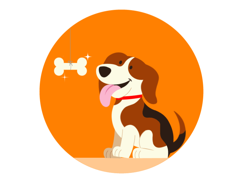 Give a dog a bone! animated animation cute design dog gif illustration puppy vector