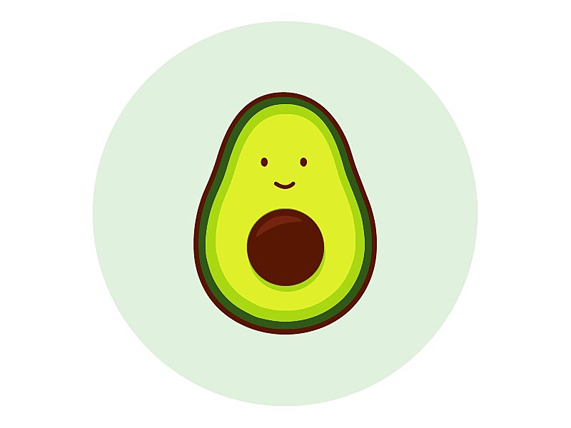 Avocado slice after effects animation avocado cute illustration illustrator vector