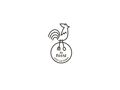 The Roost abstract branding creative food logo logotype restaurant rooster rooster logo simple