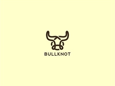 Bullknot abstract animal bull design icon lines logo rope simple