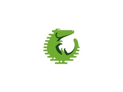 Crocodile alligator animal application creative crocodile green icon logo simple