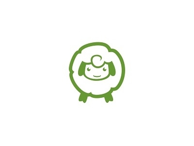 Sheep design food green logo milk organic sheep simple