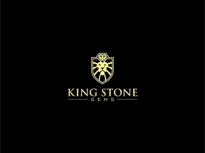 King Stone Gems design diamond gems jewelry king lion logo luxury simple stone