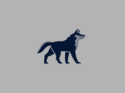 Wolf alpha animal blue design icon logo simple wild wolf