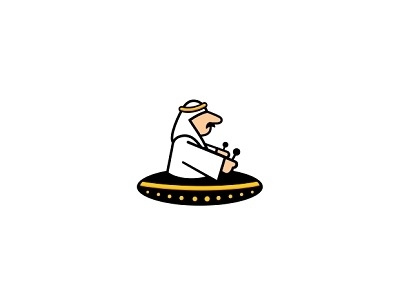 Arab UFO app character character design creative design fun game icon logo simple space