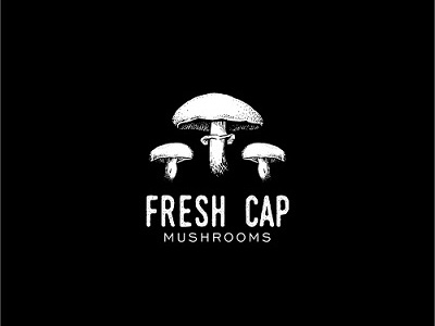 Mushrooms Logo and black drawing drawn food hand illustration mushroom organic white