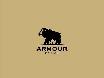 Armour Design animal bull creative design logo minimal mountain negative simple tahr