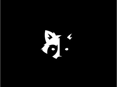 Raccoon Logo animal black creative design logo marvel minimal negative raccoon rocket simple white