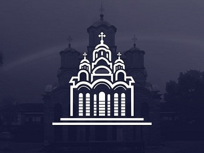 Gracanica Monastery building creative design lines logo minimal monastery monumental simple