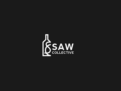 SC Saw Collective bottle creative design lines logo minimal monogram simple typograpfy winery wines