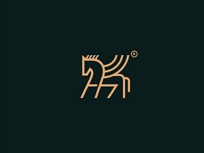 Pegasus abstratct ancient creative design horse lines logo minimal mythical pegasus simple