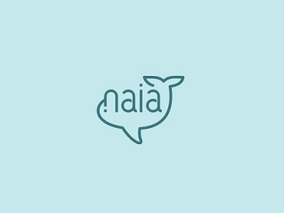 Naia blue creative design dolphin lines logo minimal sea simple