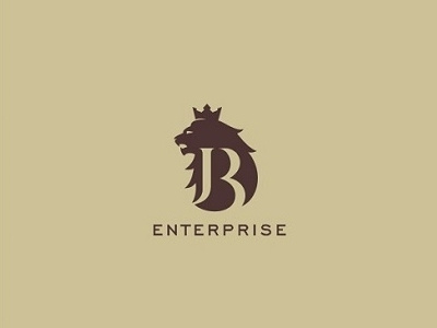 JB enterprise animal creative design king krown lion logo luxury minimal negative simple