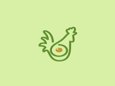 Organic Egg chicken creative design egg farm green healthy lines logo minimal organic simple
