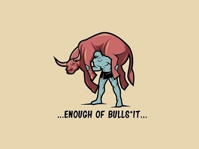 Enough of bulls*it bull creative design illustration logo quote simple