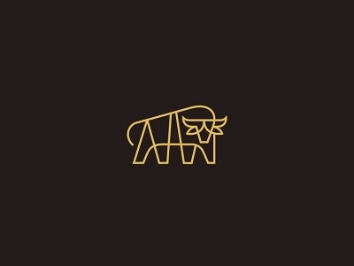 Bull abstract bull creative design geometric lines logo logotype minimal simple toro