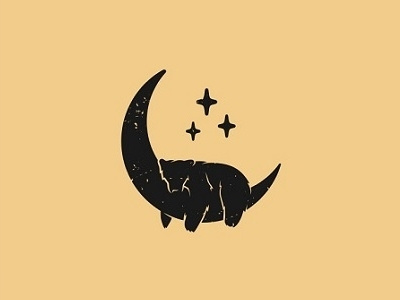 Sleeping Bear bear black creative design lazy logo logotype moon sleepy