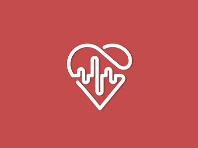 Heart health heart heatbeat icon lifeline lines logo logotype red