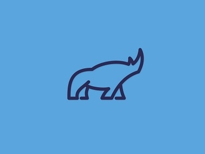 Rhino abstract animal lines logo minimal rhino simple