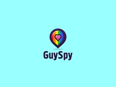 Guy Spy app application design gay heart icon lgbt logo love network rainbow social