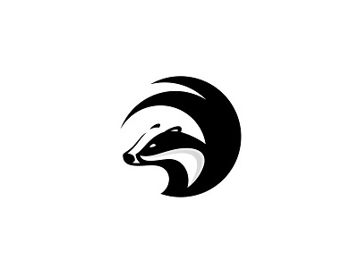 Badger animal badger black creative design logo minimal negative