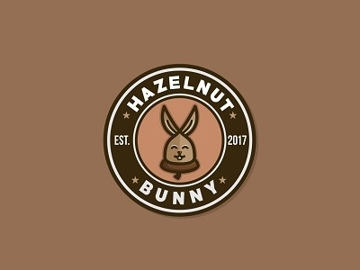 Bunny badge bunny creative design hazelnut logo nut rabbit