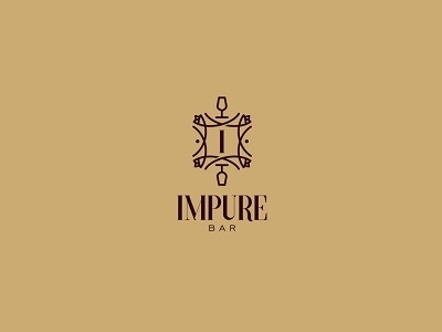 Impure Bar bar creative design i lettermark logo lounge monogram roses wine
