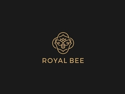 Royal Bee bee creative honeybee icon lines logo minimal royal