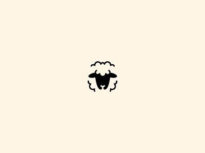 Black sheep animal black character creative design funny logo minimal sheep