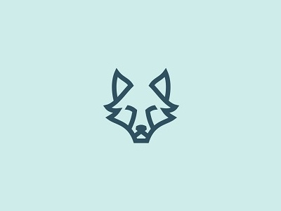 Wolf branding creative design flat icon lines logo minimal simple wolf