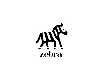 Zebra animal black brand lines logo logotype minimalistic negative white zebra