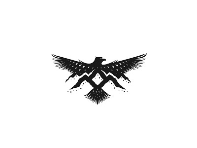 Eagle mountain brand creative design eagle hawk illustration logotype mountain negative outdoor rock