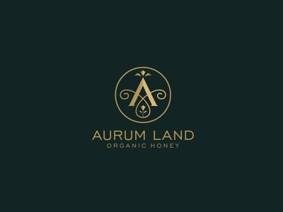 Aurum Land a branding creative design honey letter a logo logotype oils organic organic food vector