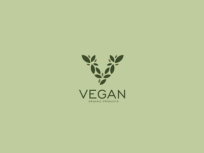Vegan creative design leaf logo logo organic organic food simple v letter v logo vegan
