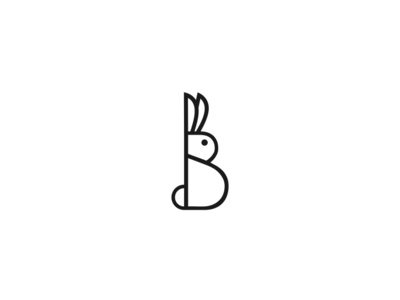 Bunny abstract animal b b letter brand bunny creative design icon letter lettermark logo logotype minimal rabbit rabbit logo simple