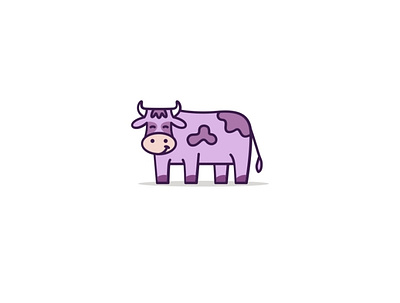 Happy Cow animal cattle cow creative design happy logo logotype simple