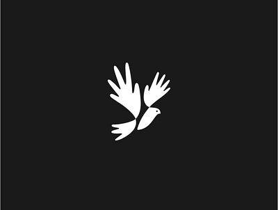 White Pigeon abstract animal christianity church creative design hand hands humanity icon logo logotype love pigeon simple wedding white