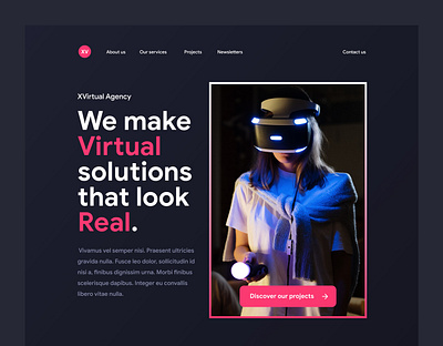 AR/VR Agency Website Concept agency augmentedreality design elegant minimal modern ui ux virtualreality web website design