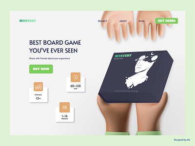 Board Game “Mystery” 3d board game concept design ui ux web