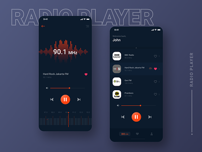Radio Player App app app design branding design music player radio ui ux