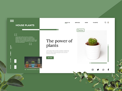 House Plants Landing Page app app design branding cactus design green plant plants tree typography ui ux web
